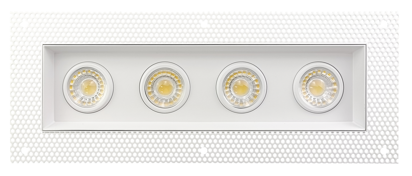 3" Four Head Trimless Regress Multiple Gimbal White
