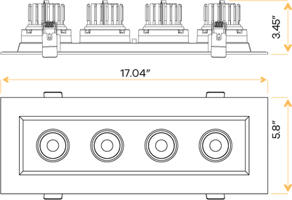 3.5” Four Head Regress Multiple Gimbal White
