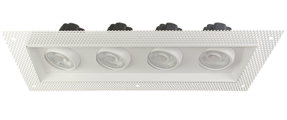 3.5" Four Head Trimless Regress Multiple Gimbal White