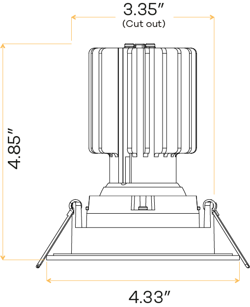 3” HO Square Regress Gimbal (White)