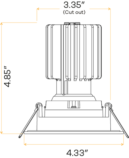 3” HO Square Regress Gimbal (White)