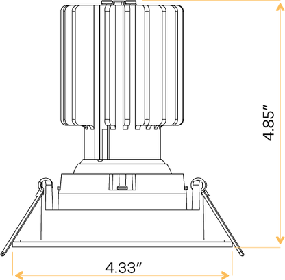 3” HO Square Regress Gimbal (Black)