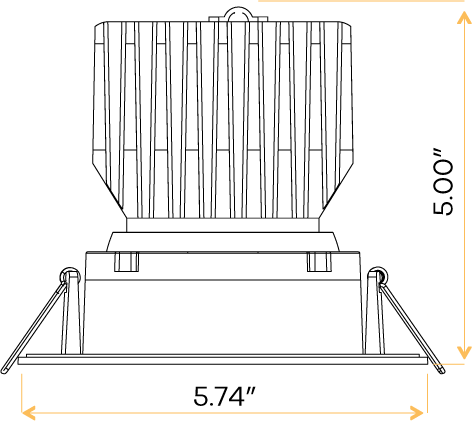 4” HO Square Regress Gimbal (White)