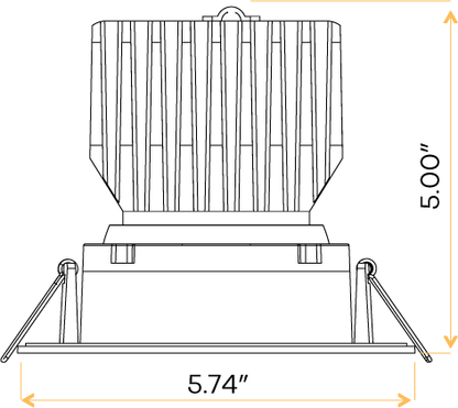 4” HO Square Regress Gimbal (White)