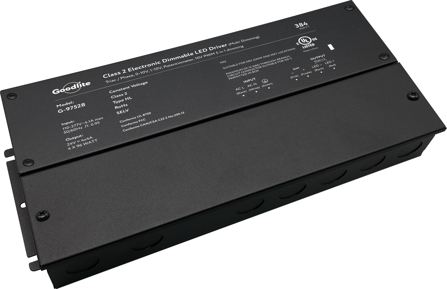 384W Class 2 Multi Circuit Electronic Led Driver 24V (Multi Dimming)