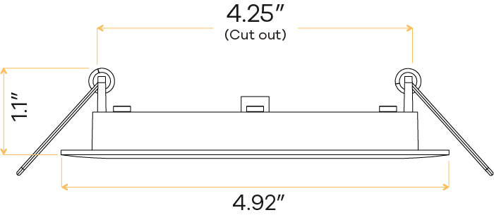 4" Square Flushed Baffle slim