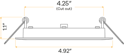4" Square Flushed Baffle slim