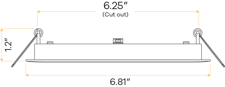 6" Square Flushed Baffle slim