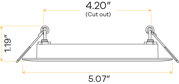 4" Round Flushed Baffle slim