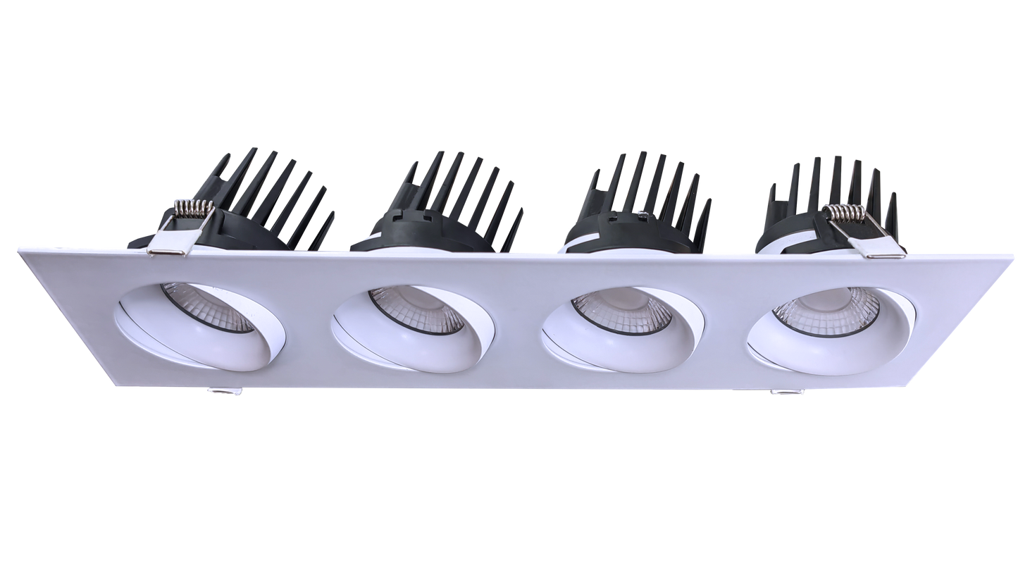 3.5” Four Head Multiple Gimbal White