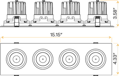 3.5” Four Head Multiple Gimbal White