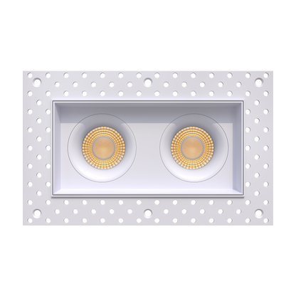 3.5” Trimless Double Head Multiple Regress Gimbal White