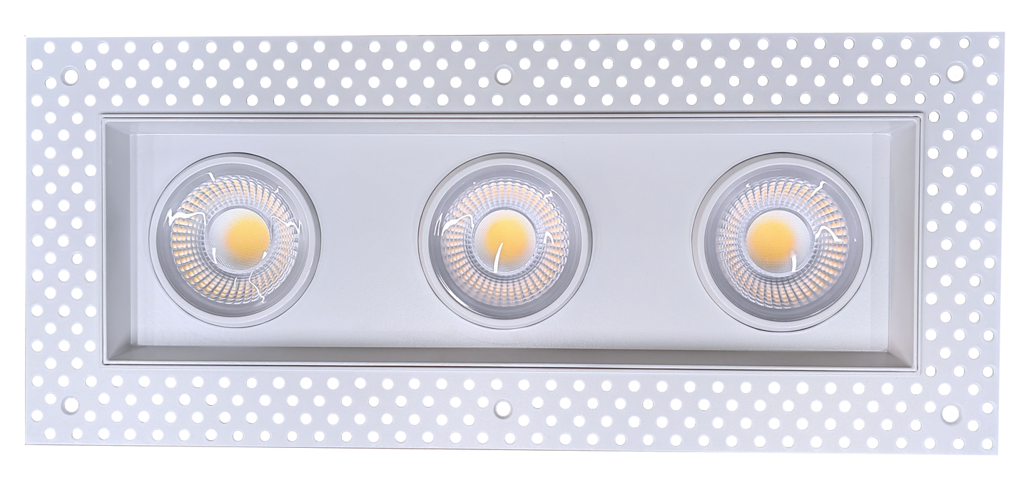 4" Triple Head Trimless Regress Multiple Gimbal White
