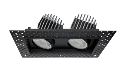 4" Double Head Trimless Regress Multiple Gimbal Black