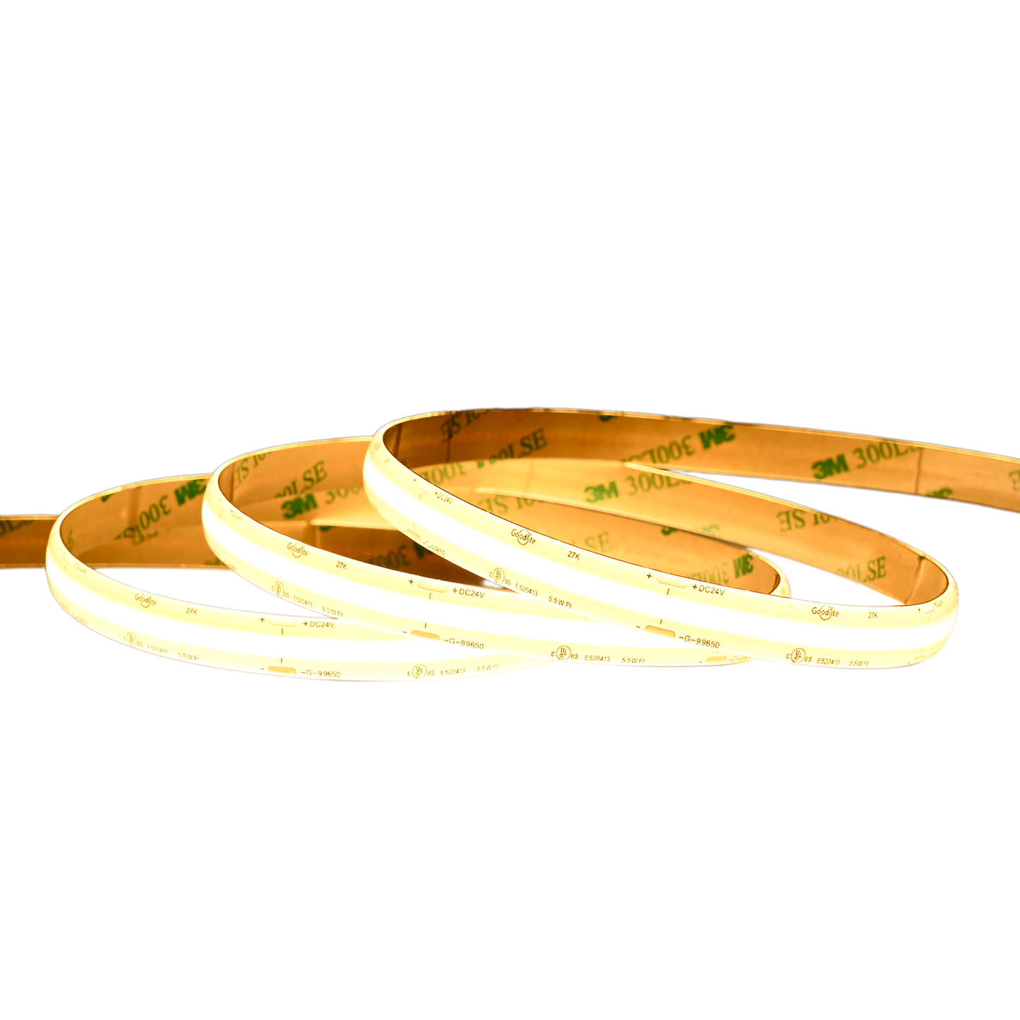 5.5W 24V IP65 Wet Rated COB Tape Light 2700k