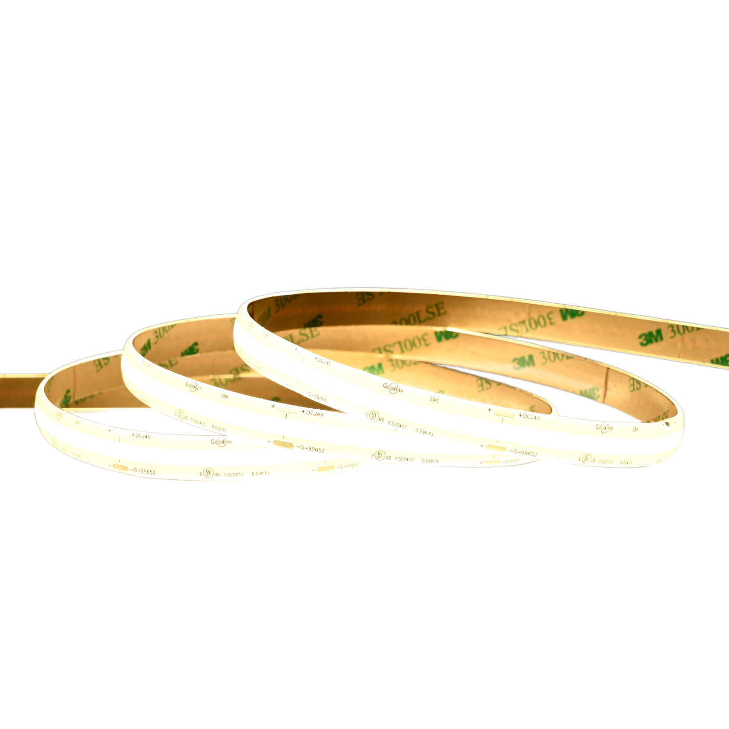 5.5W 24V IP65 Wet Rated COB Tape Light 3500k