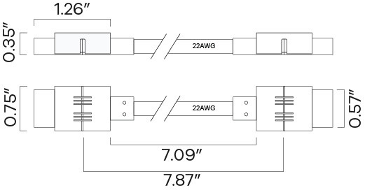 IP68 RGBWW 6" Clear Jumper Connector 5PK