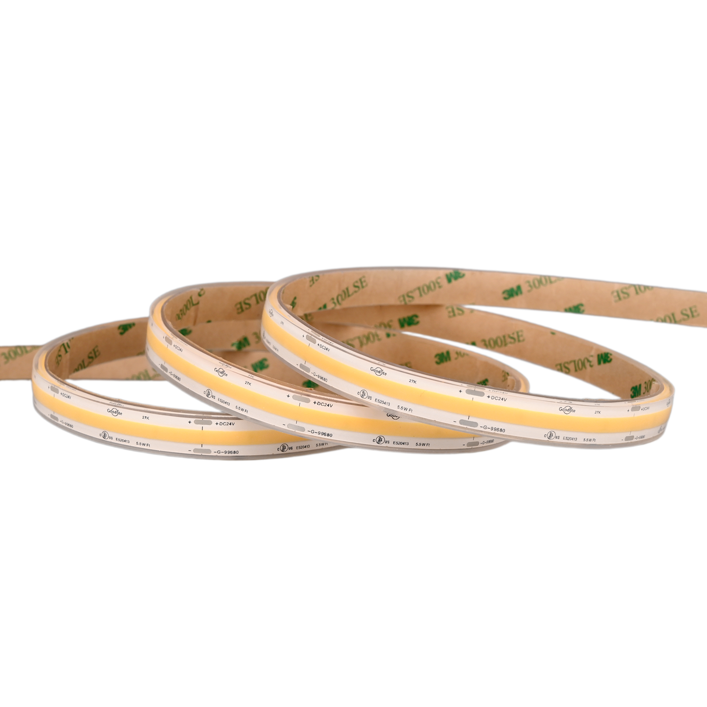 5.5W 24V IP68 Wet Rated COB Tape Light 2700k