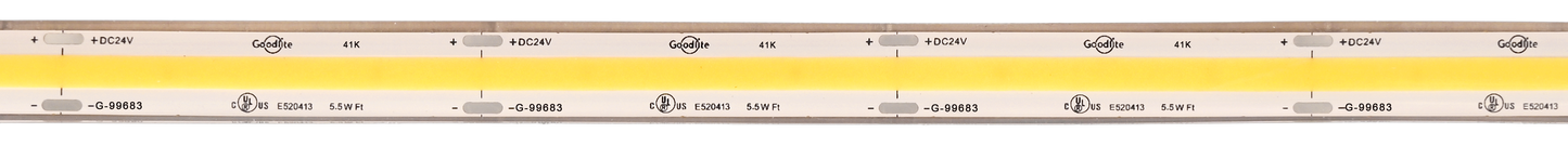 5.5W 24V IP68 Wet Rated COB Tape Light 4100k