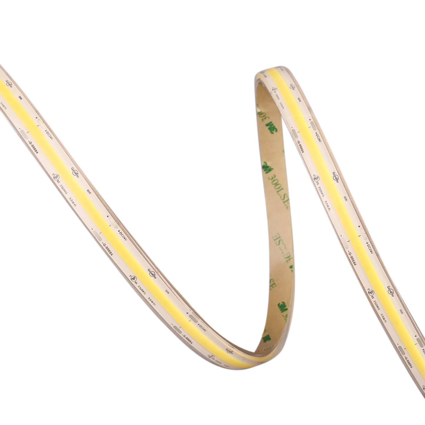 5.5W 24V IP68 Wet Rated COB Tape Light 5000k