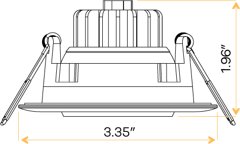 3" Square Flushed Gimbal (White)
