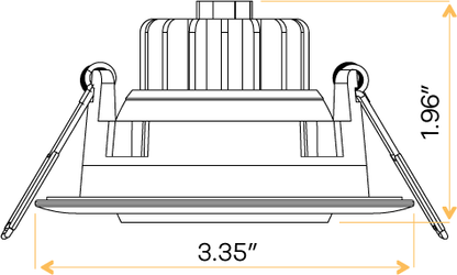 3" Square Flushed Gimbal (White)