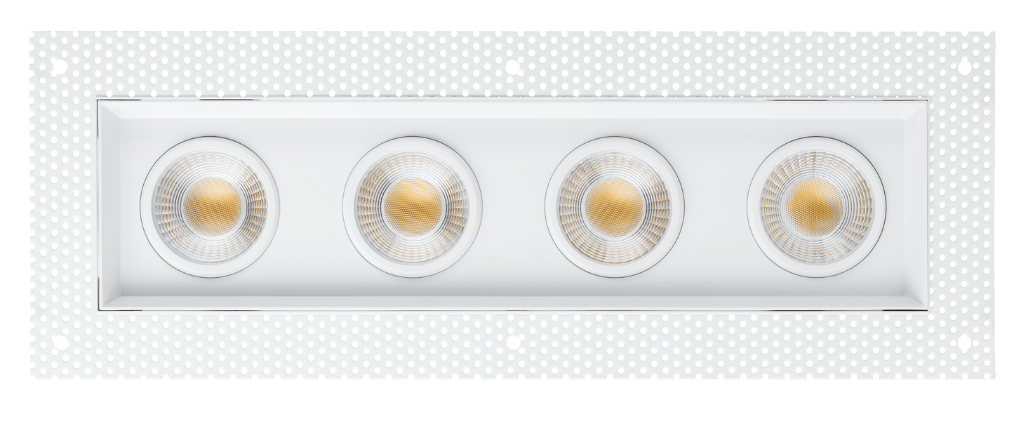 3.5" Four Head Trimless Regress Multiple Gimbal White