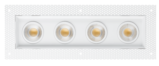 3.5" Four Head Trimless Regress Multiple Gimbal White