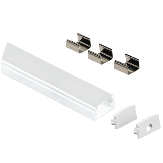 1/2" Aluminum Surface Mount Channel White