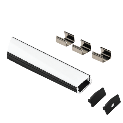 1/2" Aluminum Surface Mount Channel Black