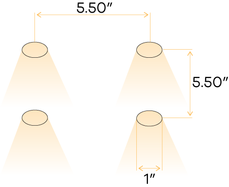 1 Inch Quadruple Head Trimless Square-Kit